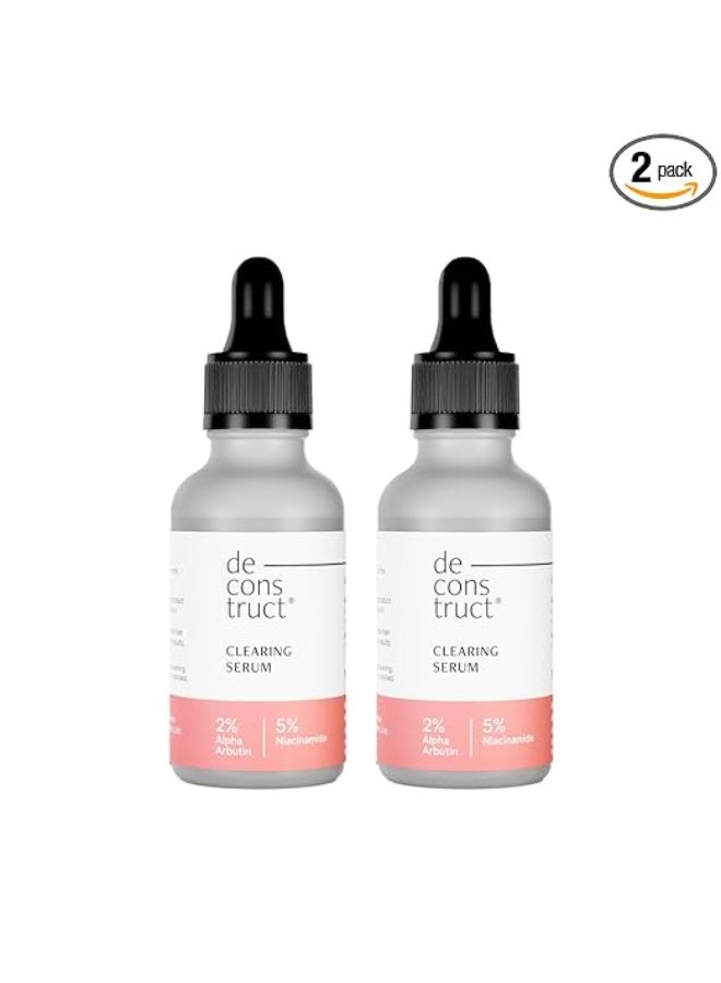 Deconstruct Niacinamide Serum | Multi-Benefit Serum for Pigmentation, Acne Marks, Dark Spots & Tanning | Tested for Oily & Sensitive Skin | 5% Niacinamide + 2% Alpha Arbutin | Beginner-Friendly| 30 ml each, pack of 2 - Image 1